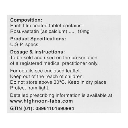 Tabros Pharma Rosulin Tablet, 10mg, 10-Pack - Image 3
