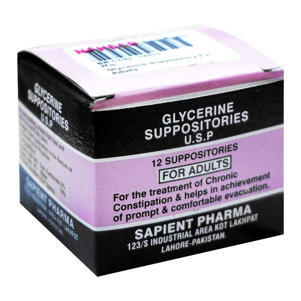 Sapient Pharma Glycerine Suppository, For Adults - Main Image