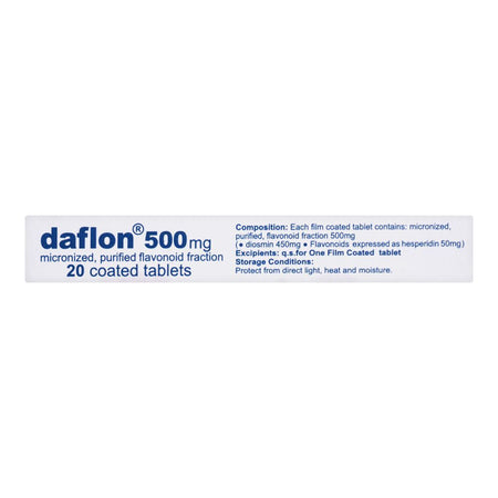 Servier Pharmaceuticals Daflon Tablet, 500mg, 20-Pack - Image 4