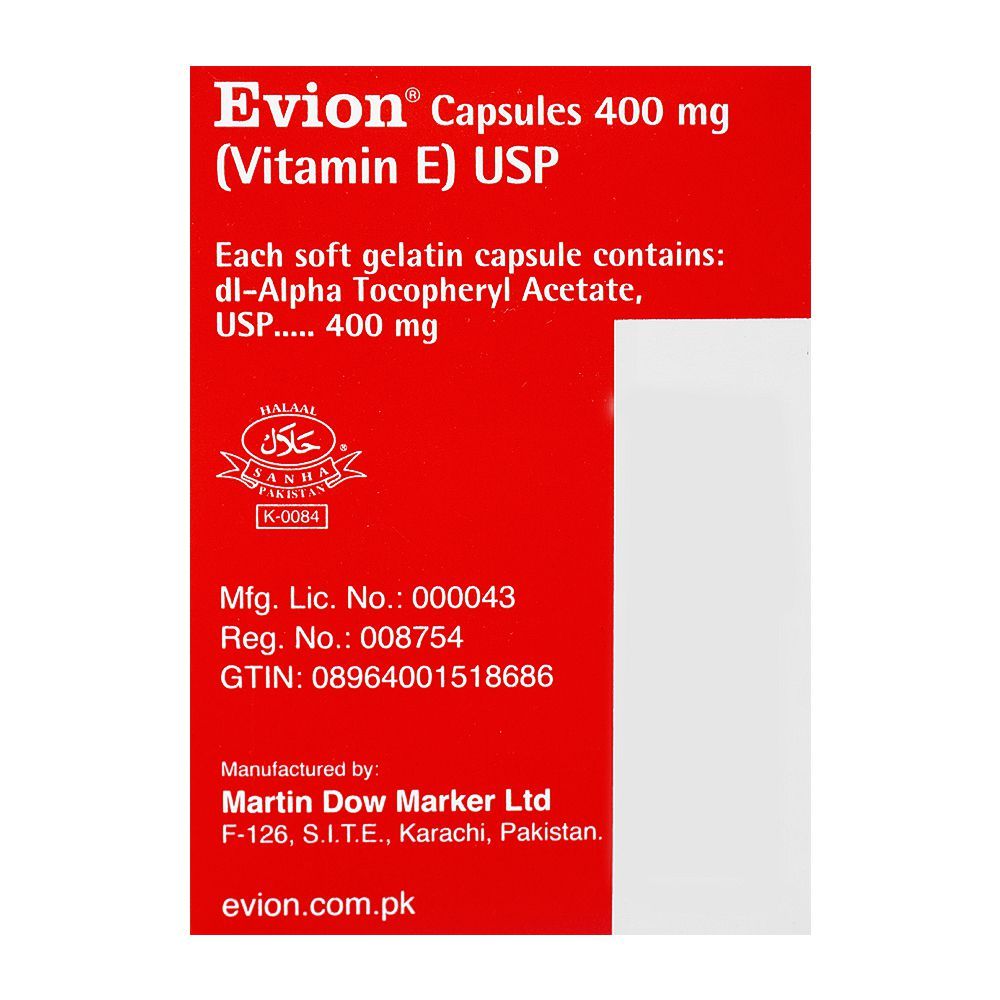 Martin Dow Evion Capsule, 400mg, 1-Strip - Image 2