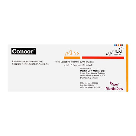 Martin Dow Concor Tablet, 2.5mg, 14-Pack - Image 2