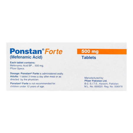 Pfizer Ponstan Forte Tablet, 500mg, 1-Strip - Image 4