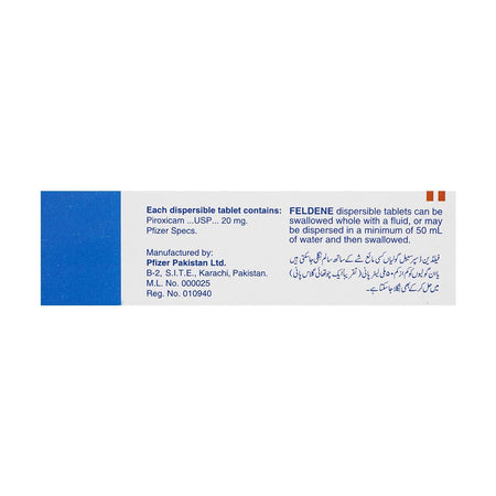 Pfizer Feldene Tablet, 20mg, 1-Strip - Image 4
