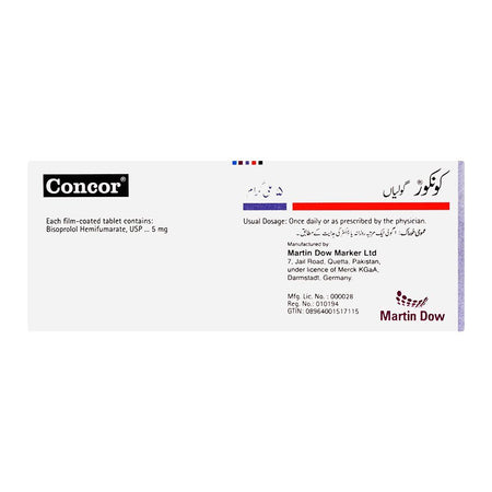 Martin Dow Concor Tablet, 5mg, 14-Pack - Image 2
