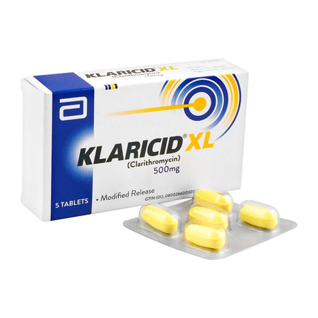 Abbott Klaricid-XL Tablet, 500mg, 5-Pack - Main Image
