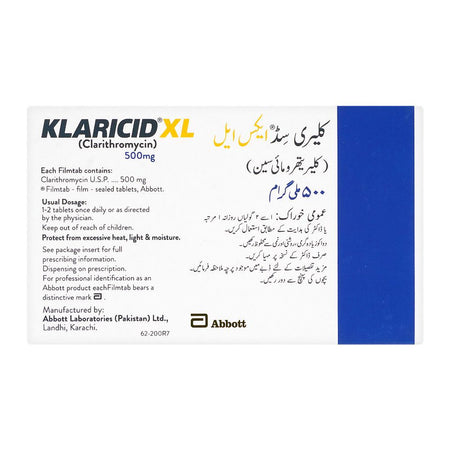 Abbott Klaricid-XL Tablet, 500mg, 5-Pack - Image 2