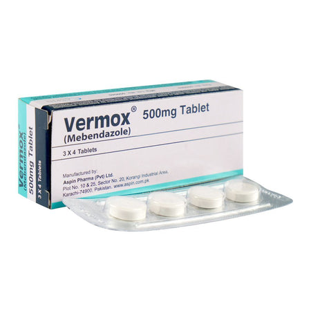 Aspin Pharma Vermox Tablet, 500mg, 1-Strip - Main Image