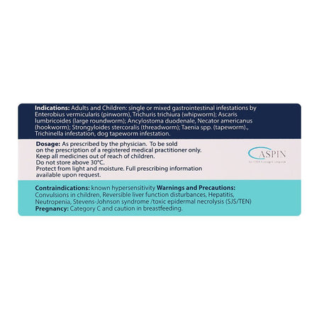 Aspin Pharma Vermox Oral Suspension, 100mg/5ml, 30ml - Image 4