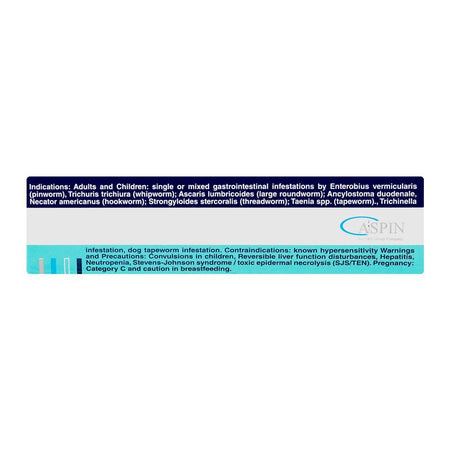 Vermox Tablets 500mg, Strip (4 Tablets) - Image 3