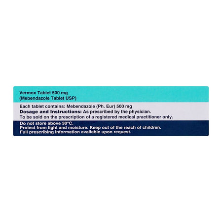Vermox Tablets 500mg, Strip (4 Tablets) - Image 4