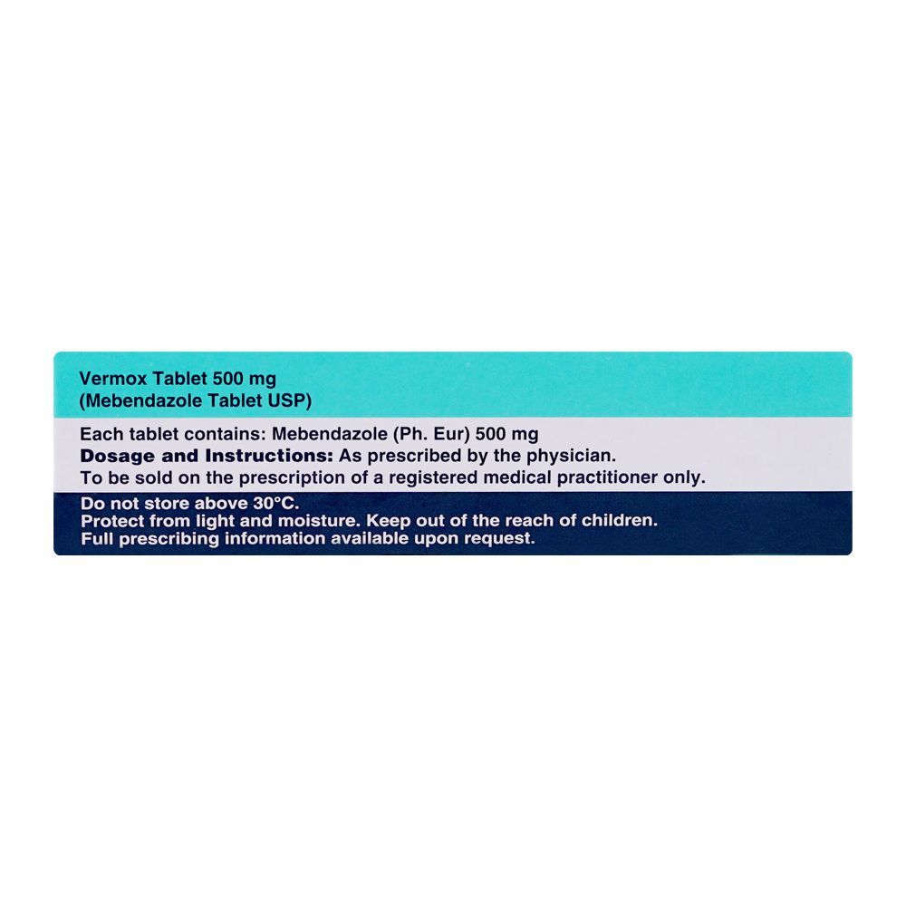 Vermox Tablets 500mg, Strip (4 Tablets) - Image 4