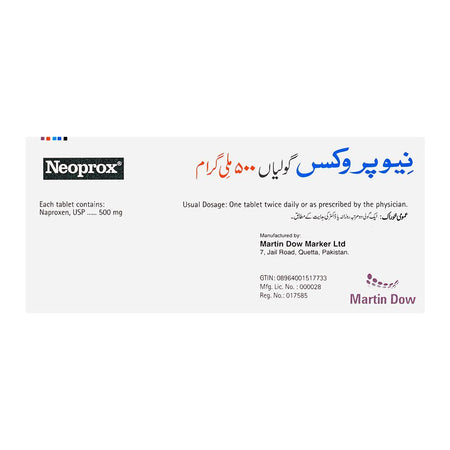 Martin Dow Neoprox Tablet, 500mg, 1-Strip - Image 2