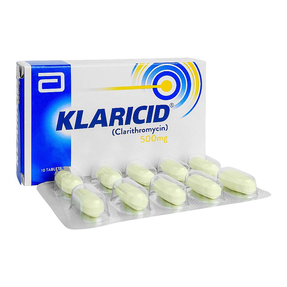 Abbott Klaricid Tablet, 500mg, 10 Tablets - Main Image