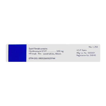 Abbott Klaricid Tablet, 500mg, 10 Tablets - Image 3