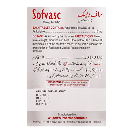 Wilson's Pharmaceuticals Sofvasc Tablet, 10mg, 30-Pack - Image 2