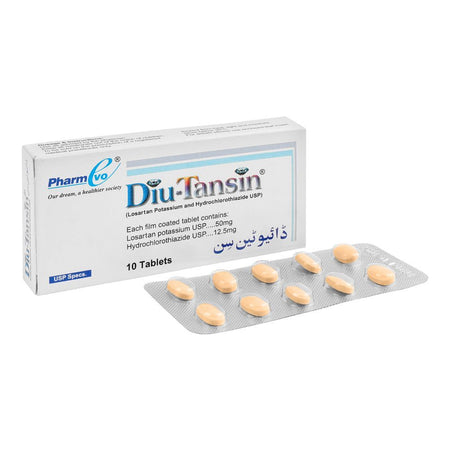 PharmEvo DIU-Tansin Tablet, 50/12.5mg, 10-Pack - Main Image