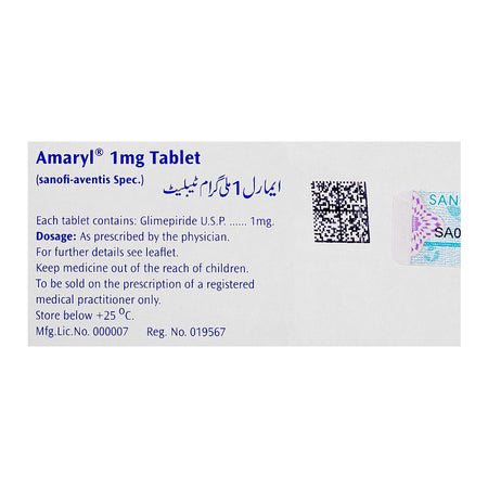 Amaryl Tablet, 1mg, 1-Strip - Image 2