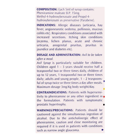 Avil Syrup, 90ml - Image 5