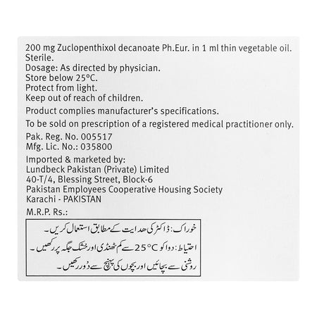 Lundbeck Pvt. Ltd. Clopixol Depot, 200mg/1ml, 1-Pack - Image 2