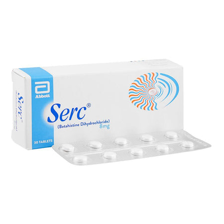 Serc Tablets 8mg, Strip (10 Tablets) - Main Image