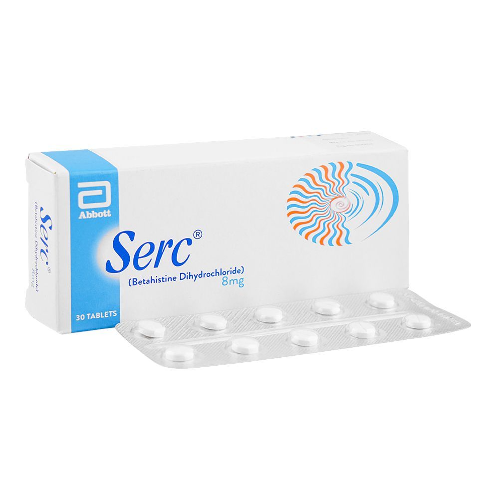 Serc Tablets 8mg, Strip (10 Tablets) - Main Image