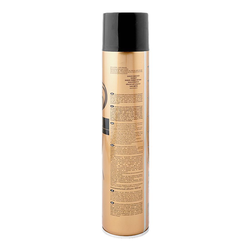 Nova Gold Super Firm Hold Hair Spray, 400ml - Image 2