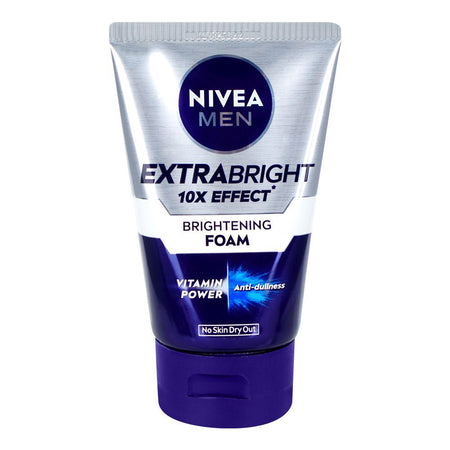 Nivea Men Extra Bright 10X Effect Brightening Foam Face Wash, For All Skin Types, 100g - Main Image
