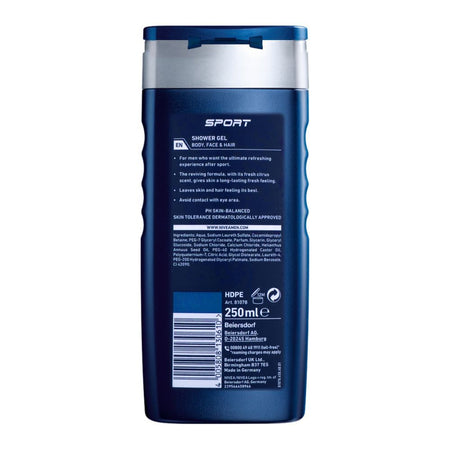 Nivea Men Sport Shower Gel, 250ml - Image 2