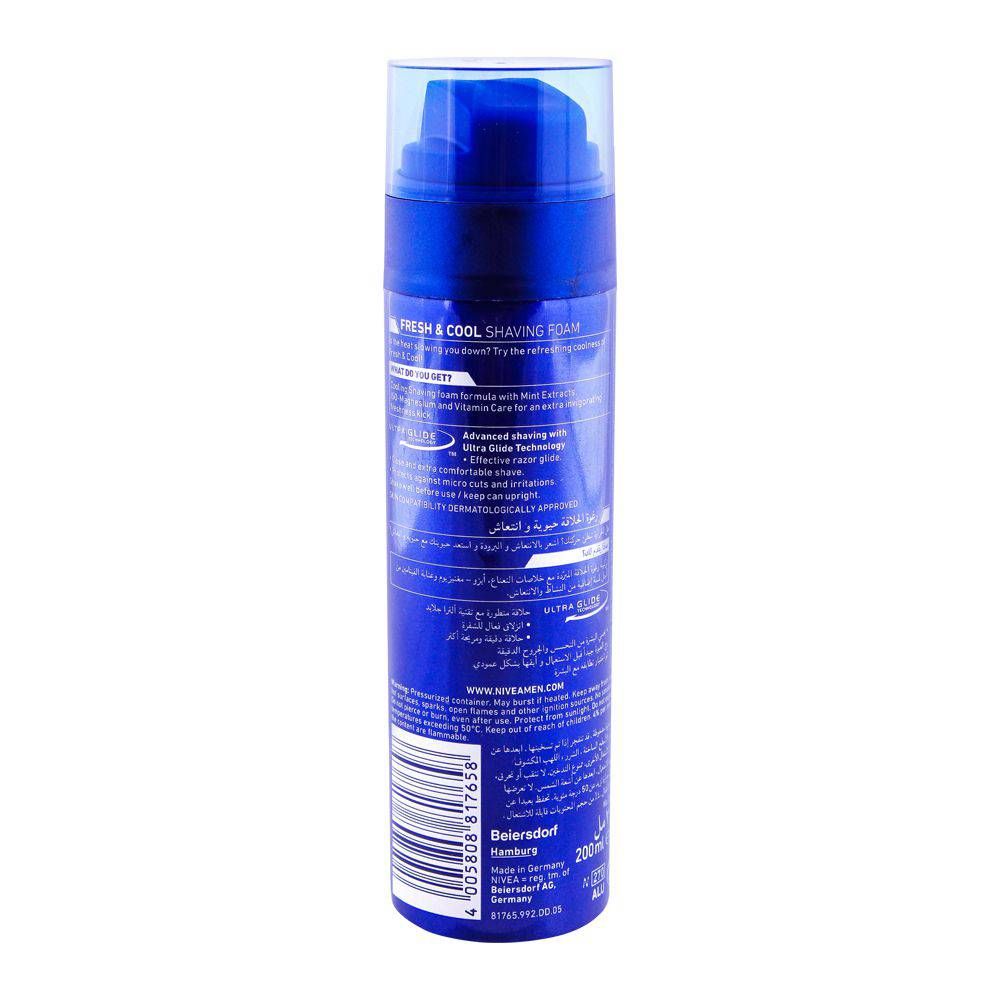 Nivea Men Fresh & Cool Shaving Foam 200ml - Image 2