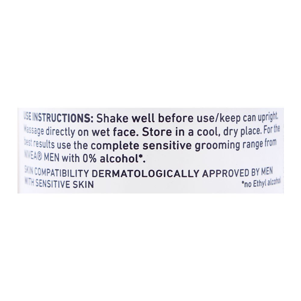 Nivea Men Sensitive Shaving Foam, Alcohol Free, 200ml - Image 3