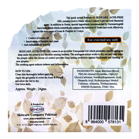 Skincare Acne-Free Gel with Active Neem, 24g - Image 2