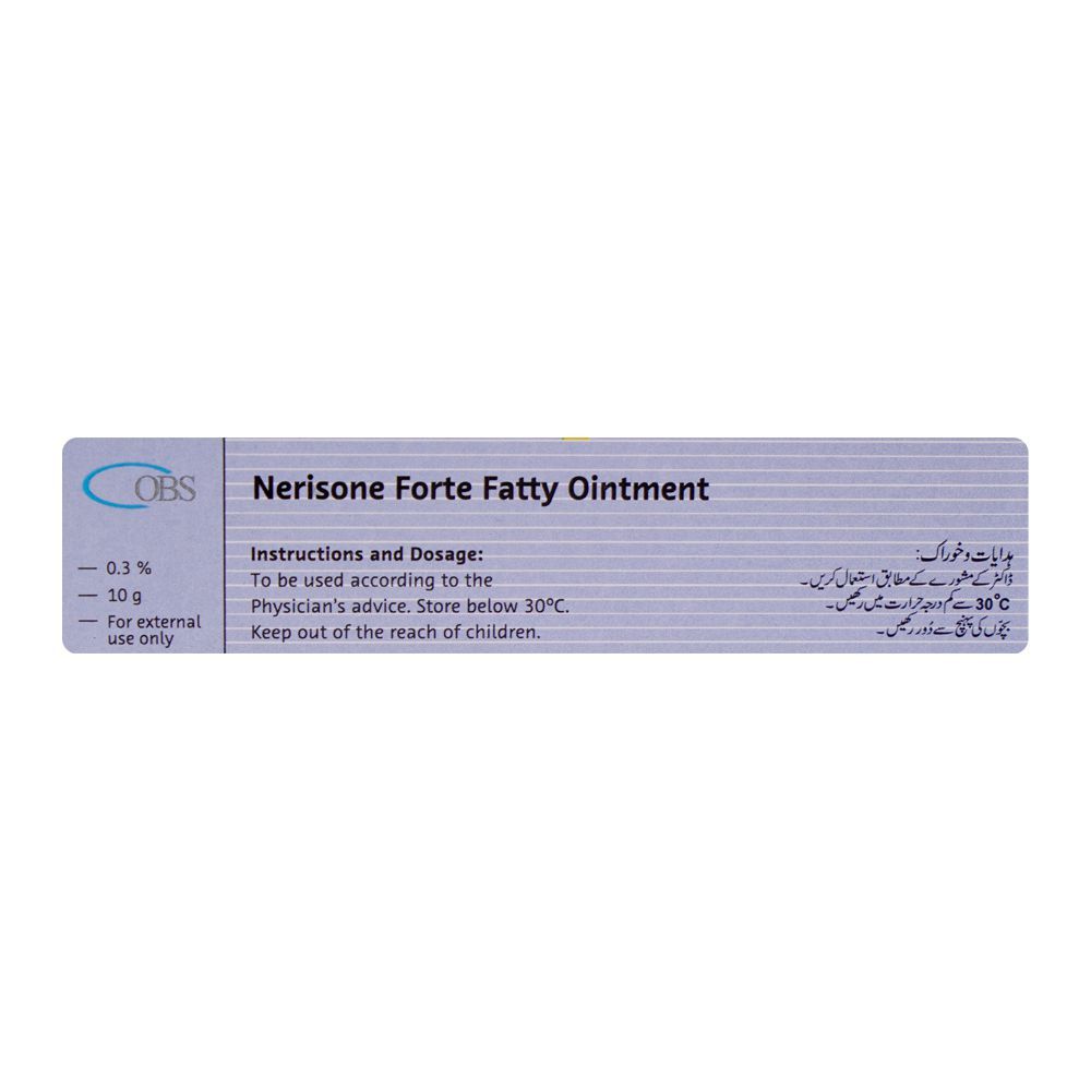 OBS Pharmaceuticals Nerisone Forte Fatty Oint, 10g - Image 2