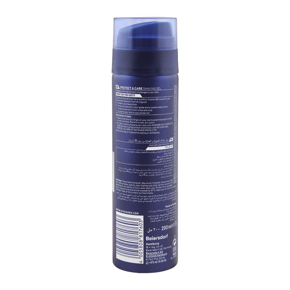 Nivea Protect & Care Shaving Gel, 200ml - Image 2