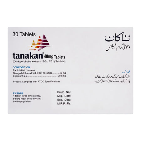 ATCO Laboratories Tanakan Tablet, 40mg, 30-Pack - Image 2