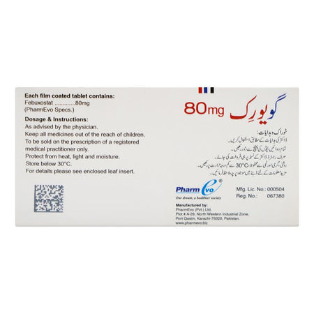 PharmEvo Gouric Tablet, 80mg, 1-Strip - Image 2