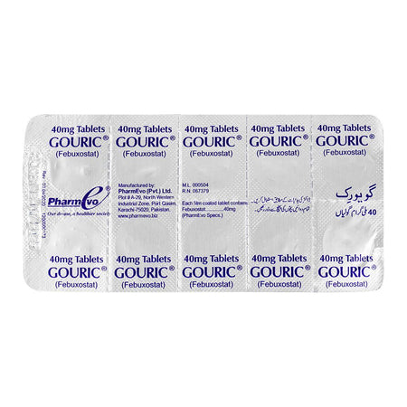 PharmEvo Gouric Tablet Strip, 40mg, 10 Tablets - Image 3