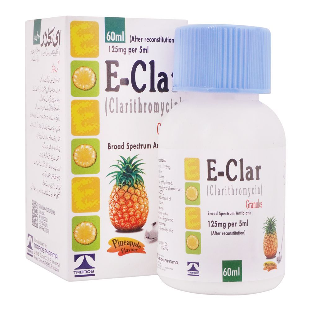Tabros Pharma E-Clar Granules, 125mg/5ml 60ml - Main Image