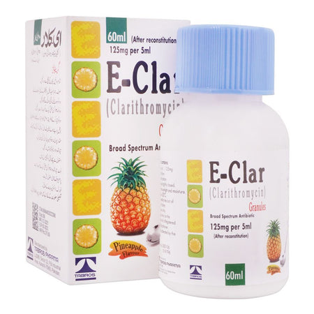 Tabros Pharma E-Clar Granules, 125mg/5ml 60ml - Main Image