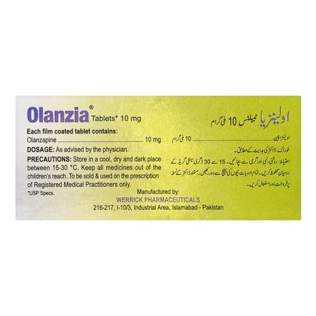 Werrick Pharmaceuticals Olanzia Tablet, 10mg, 10-Pack - Image 2