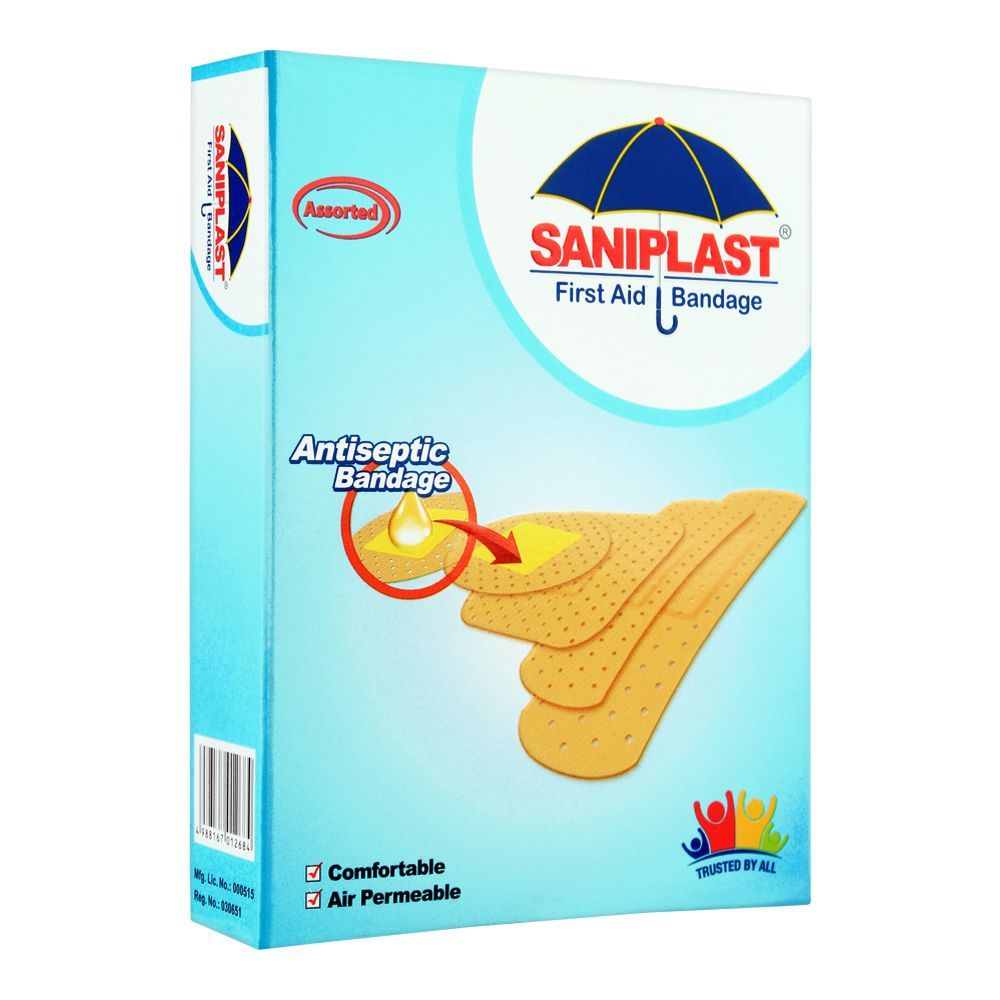 Saniplast 4-In-1 First Aid Antiseptic Bandage, Assorted, 20-Pack - Main Image