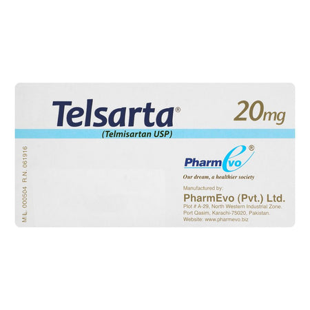 PharmEvo Telsarta Tablet, 20mg, 10-Pack - Image 2
