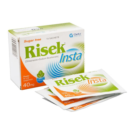 Getz Pharma Risek Insta Sugar-Free Sachet, 40mg, 10-Pack - Main Image