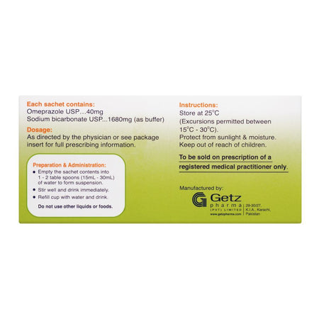 Getz Pharma Risek Insta Sugar-Free Sachet, 40mg, 10-Pack - Image 3
