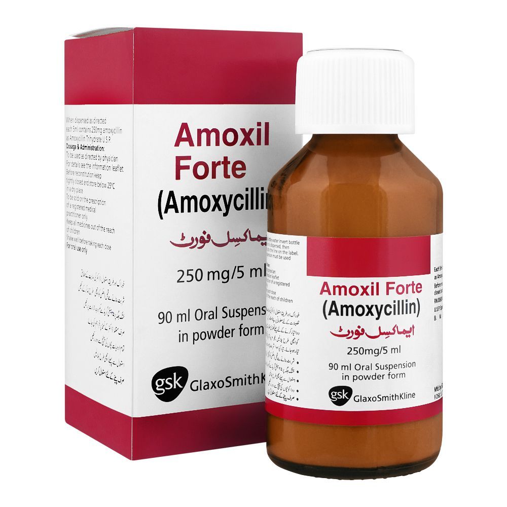 GSK Amoxil Forte Syrup, 250mg/5ml, 90ml - Main Image