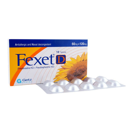Getz Pharma Fexet-D Tablet, 60/120mg, 10-Pack - Image 2