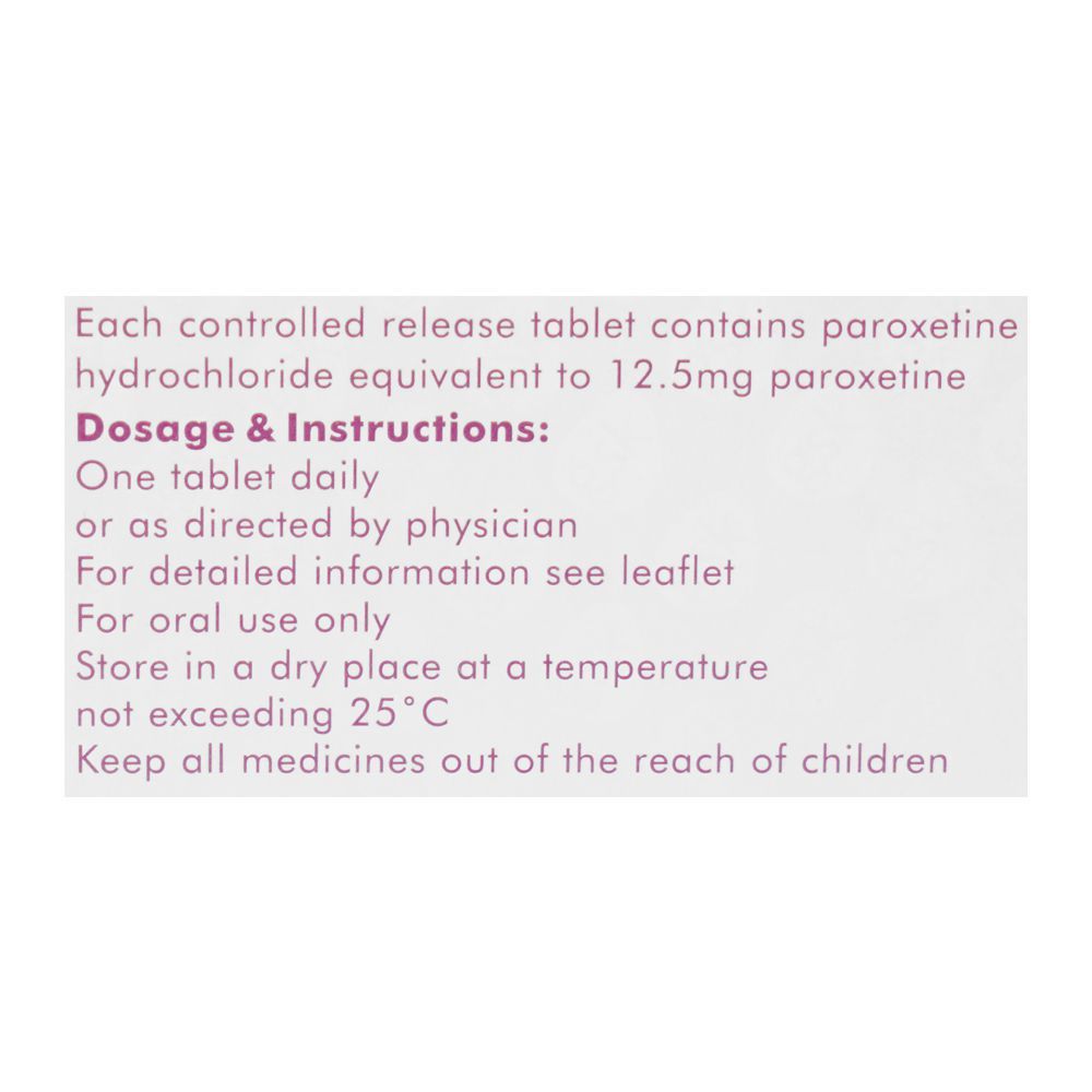 Seroxat Cr 12.5mg Tablets, Box (30 Tablets) - Image 4