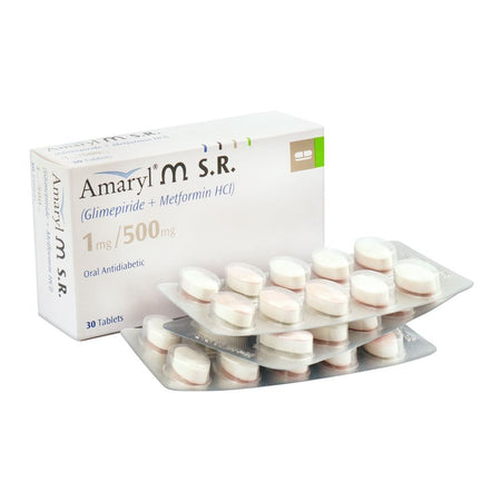 Amaryl-M S.R Tablet, 1mg/500mg, 30-Pack - Main Image