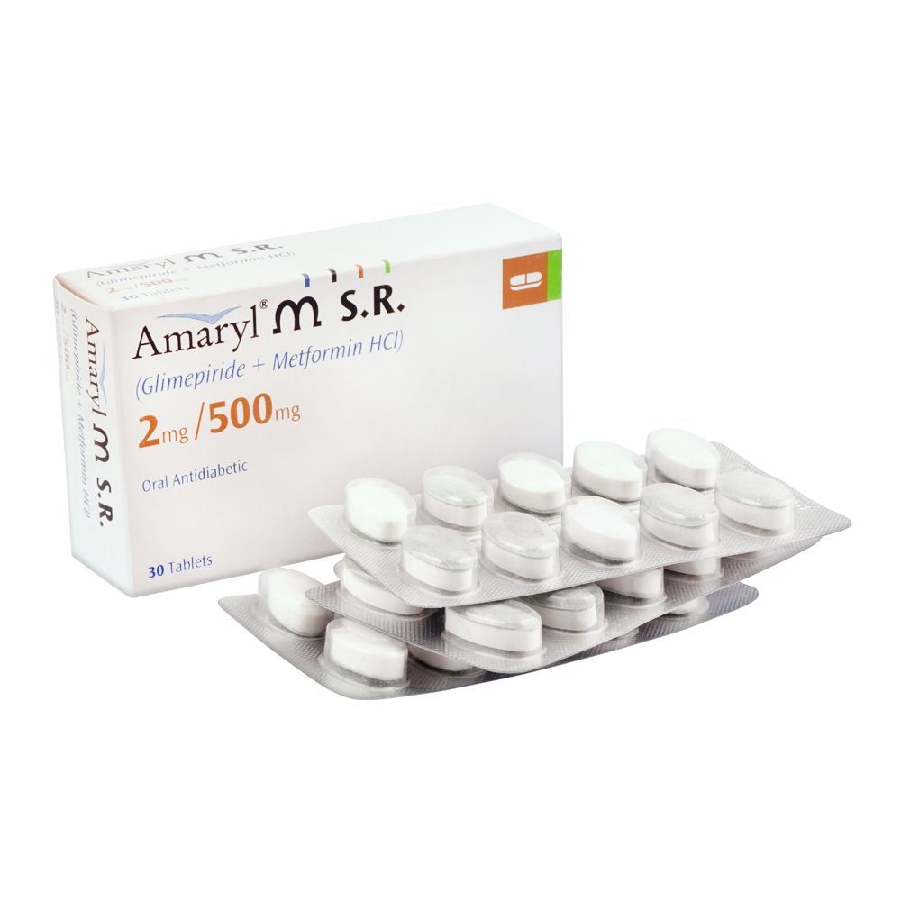 Amaryl-M S.R Tablet, 2mg/500mg, 30-Pack - Main Image