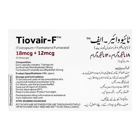 Highnoon Laboratories Tiovair-F Capsule, 18mcg + 12mcg, 30-Pack - Image 2
