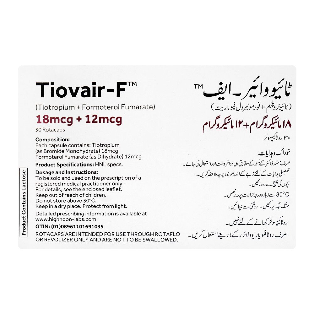 Highnoon Laboratories Tiovair-F Capsule, 18mcg + 12mcg, 30-Pack - Image 2